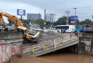 Ponte da Av. dos Estados desmorona em Santo Andr&eacute;